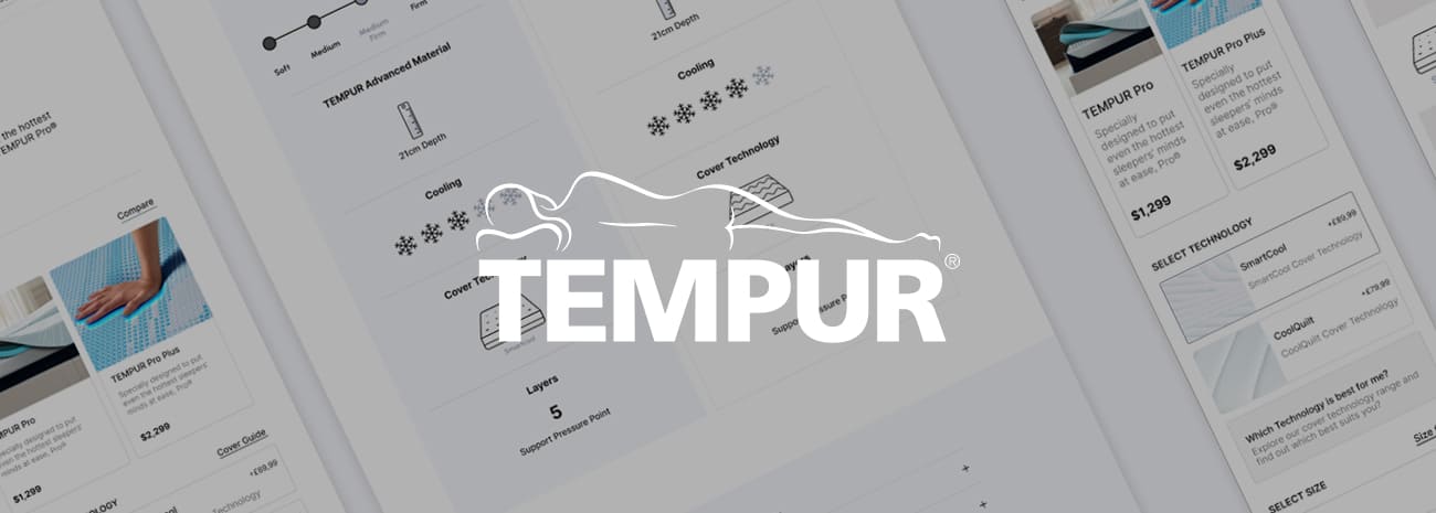 TEMPUR PDP Redesign case study header