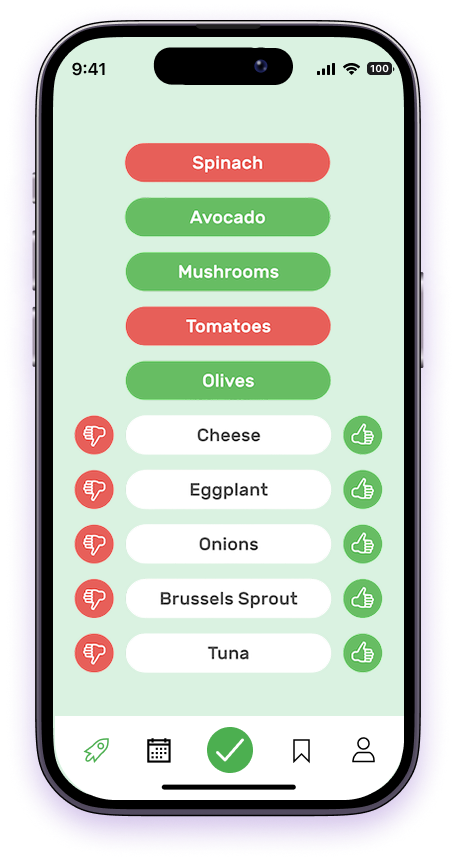 iPhone app
            preferences selection screen