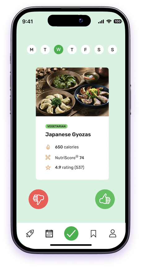iPhone app
            meal approving plan screen